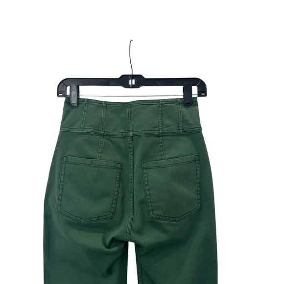 Ulla Johnson Green Ellis Exposed Button Up High Waist Jeans Size 2